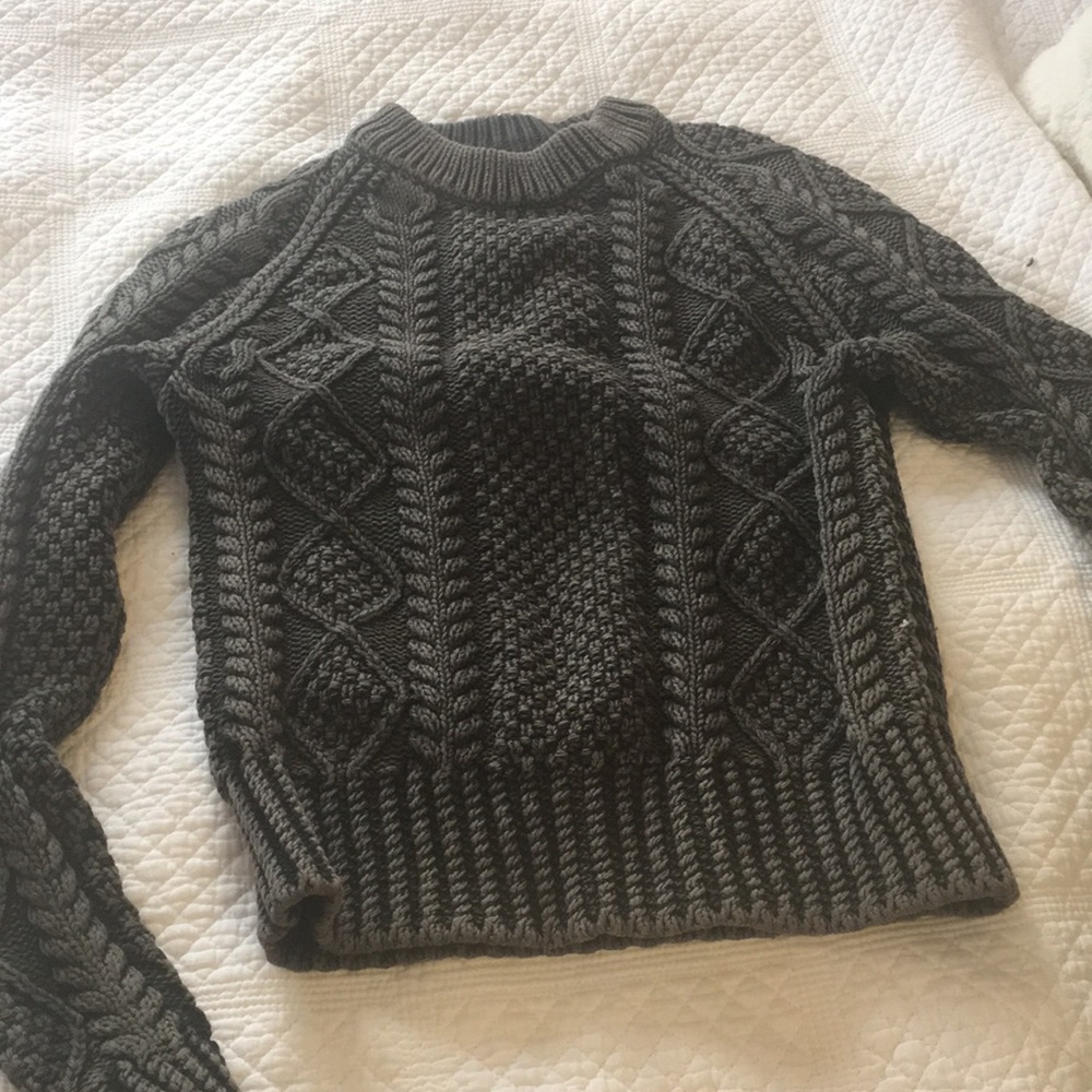 Olive Green LL Bean Fisherman Sweater XXS